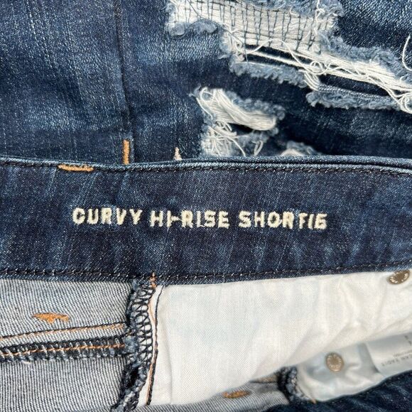 American Eagle Shorts Women Size 4 Next Level Stretch Curvy High Rise Distressed - Picture 7 of 10